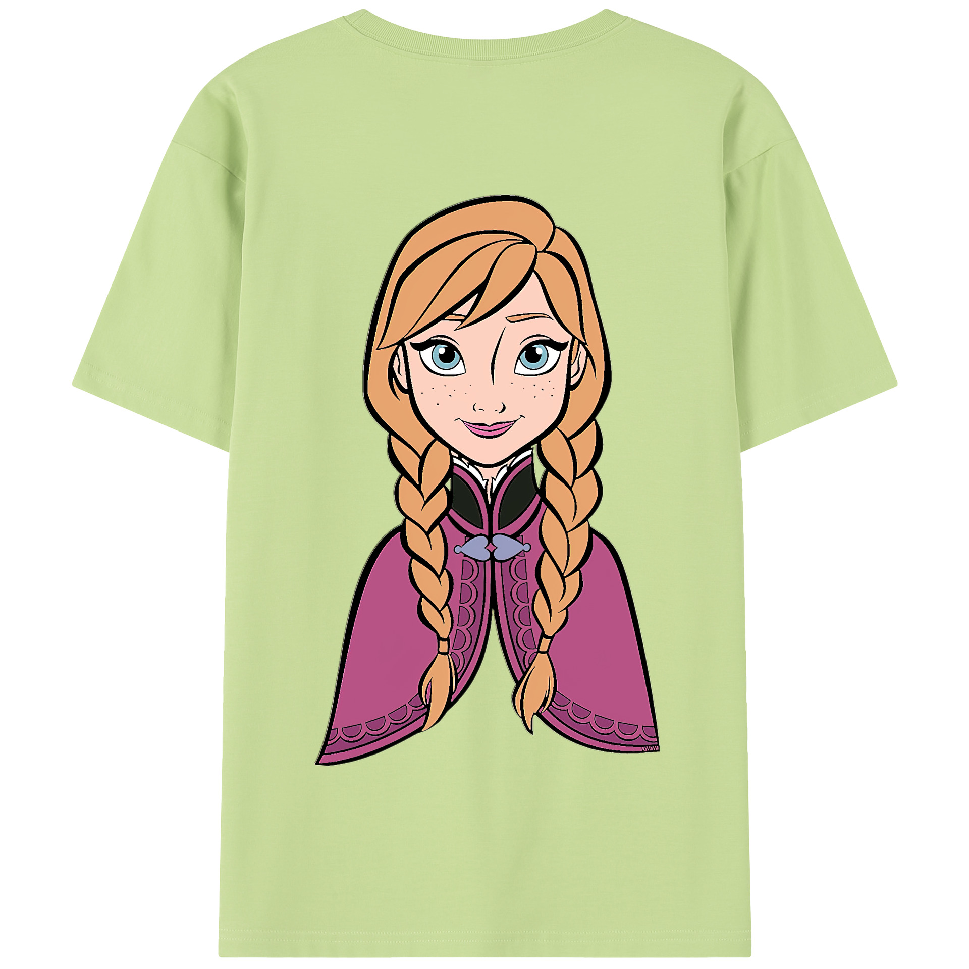 （画像用） アナと雪の女王 アンナ エルサ Frozen Anna Elsa 綿100％半袖Tシャツ（背面プリント）